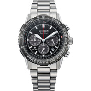 Citizen Promaster Sky Navihawk CA4664-60E - bracciale e cassa acciaio - quadrante nero con datario e cronografo